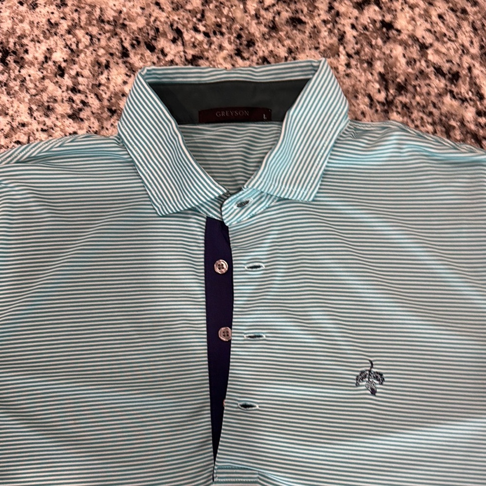 Greyson men’s golf polo with Bluejack logo